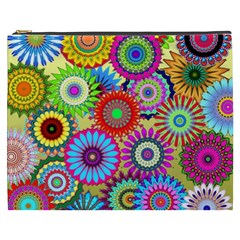 Psychedelic Flowers Cosmetic Bag (XXXL) from ZippyPress Front