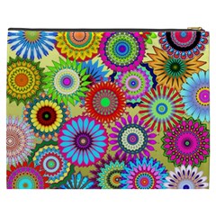 Psychedelic Flowers Cosmetic Bag (XXXL) from ZippyPress Back