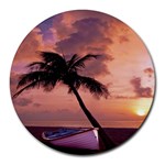 Sunset At The Beach 8  Mouse Pad (Round)