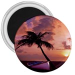 Sunset At The Beach 3  Button Magnet