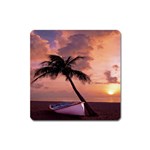 Sunset At The Beach Magnet (Square)
