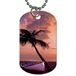 Sunset At The Beach Dog Tag (One Sided)