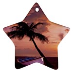 Sunset At The Beach Star Ornament (Two Sides)
