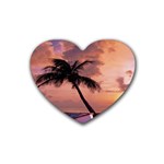 Sunset At The Beach Drink Coasters (Heart)