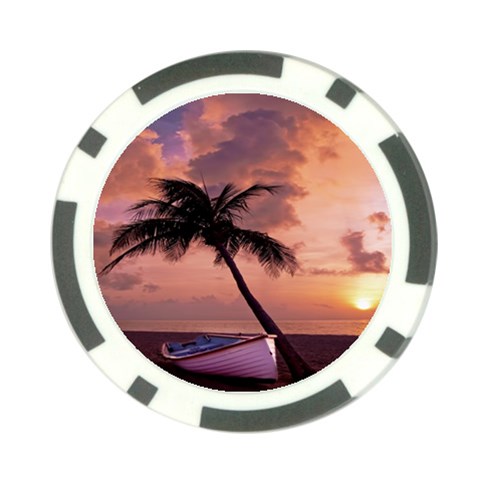 Sunset At The Beach Poker Chip from ZippyPress Front