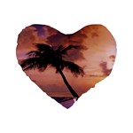 Sunset At The Beach 16  Premium Heart Shape Cushion 