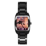 Sunset At The Beach Stainless Steel Barrel Watch