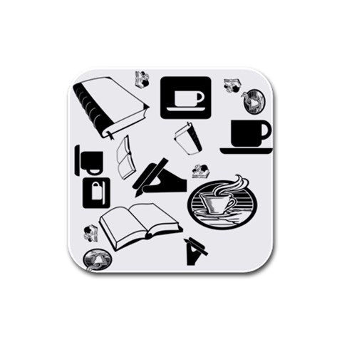 Books And Coffee Drink Coasters 4 Pack (Square) from ZippyPress Front