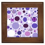 Purple Awareness Dots Framed Ceramic Tile