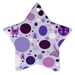 Purple Awareness Dots Star Ornament