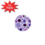 Purple Awareness Dots 1  Mini Button (10 pack)