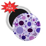 Purple Awareness Dots 2.25  Button Magnet (10 pack)