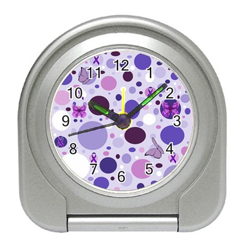 Purple Awareness Dots Desk Alarm Clock from ZippyPress Front
