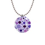 Purple Awareness Dots Button Necklace