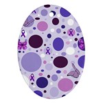 Purple Awareness Dots Oval Ornament (Two Sides)