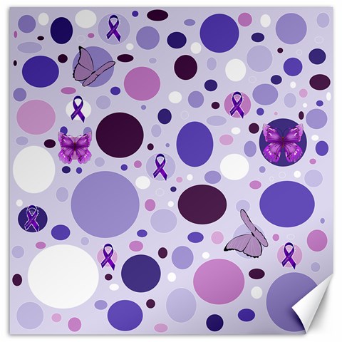 Purple Awareness Dots Canvas 16  x 16  (Unframed) from ZippyPress 15.2 x15.41  Canvas - 1