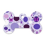 Purple Awareness Dots Dog Tag Bone (Two Sided)
