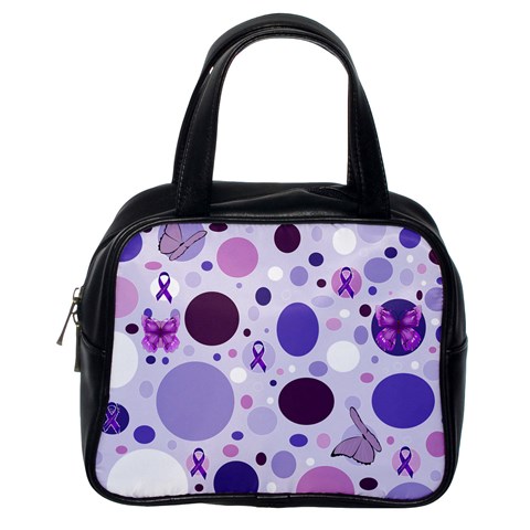 Purple Awareness Dots Classic Handbag (One Side) from ZippyPress Front
