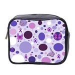 Purple Awareness Dots Mini Travel Toiletry Bag (Two Sides)