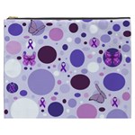 Purple Awareness Dots Cosmetic Bag (XXXL)
