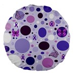 Purple Awareness Dots 18  Premium Round Cushion 