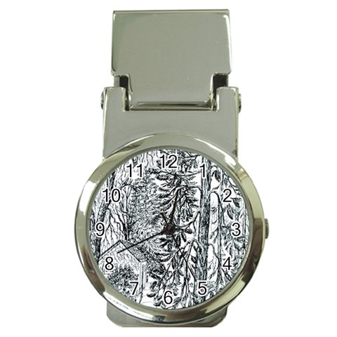  Castle Yard in Winter  by Ave Hurley of ArtRevu ~ Money Clip Watch from ZippyPress Front