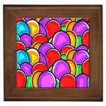 Colored Easter Eggs Framed Ceramic Tile