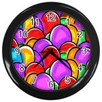 Colored Easter Eggs Wall Clock (Black)