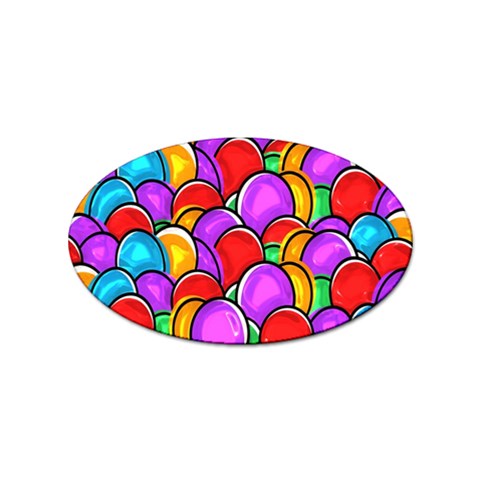Colored Easter Eggs Sticker 100 Pack (Oval) from ZippyPress Front