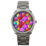 Colored Easter Eggs Sport Metal Watch
