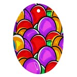 Colored Easter Eggs Oval Ornament (Two Sides)