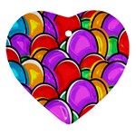 Colored Easter Eggs Heart Ornament (Two Sides)