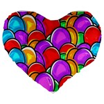 Colored Easter Eggs 19  Premium Heart Shape Cushion