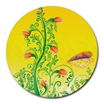Whimsical Tulips 8  Mouse Pad (Round)