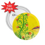 Whimsical Tulips 2.25  Button (100 pack)