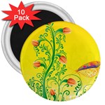 Whimsical Tulips 3  Button Magnet (10 pack)