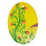Whimsical Tulips Oval Ornament (Two Sides)