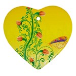 Whimsical Tulips Heart Ornament (Two Sides)