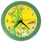 Whimsical Tulips Wall Clock (Color)
