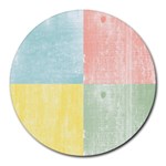 Pastel Textured Squares 8  Mouse Pad (Round)