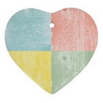 Pastel Textured Squares Heart Ornament