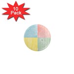 Pastel Textured Squares 1  Mini Button Magnet (10 pack)