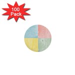 Pastel Textured Squares 1  Mini Button (100 pack)