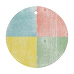 Pastel Textured Squares Round Ornament (Two Sides)