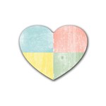 Pastel Textured Squares Drink Coasters (Heart)