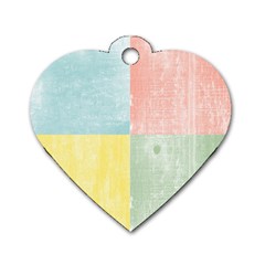 Pastel Textured Squares Dog Tag Heart (Two Sided) from ZippyPress Back