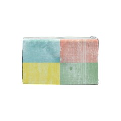 Pastel Textured Squares Cosmetic Bag (Small) from ZippyPress Back