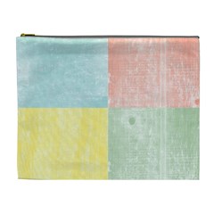 Pastel Textured Squares Cosmetic Bag (XL) from ZippyPress Front