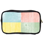 Pastel Textured Squares Travel Toiletry Bag (One Side)