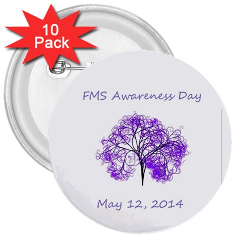 FMS Awareness Day 2014 3  Button (10 pack) from ZippyPress Front